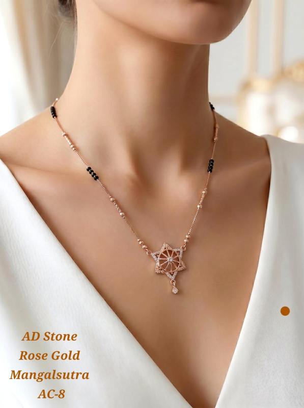 AD stone rose gold mangalsutra AC 8 Artificial jewellery designs for weddings